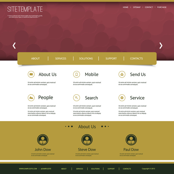 Website Template with Abstract Header Design - ベクター画像