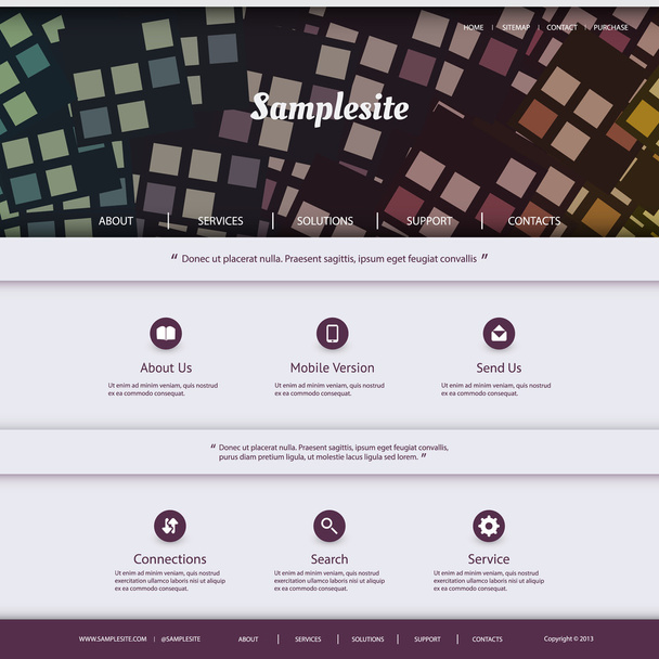 Website Design with Colorful Mosaic Pattern - ベクター画像