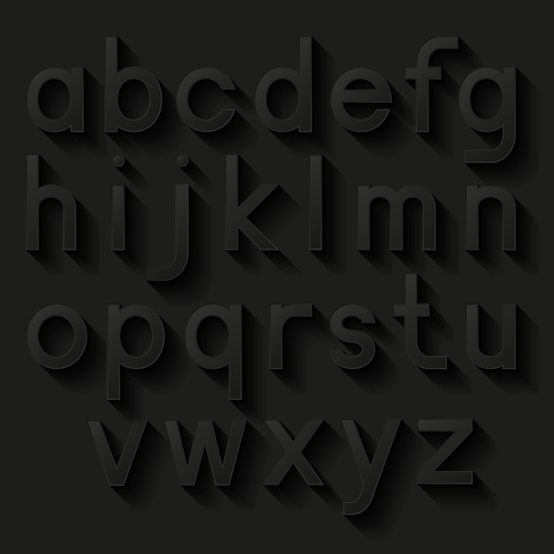 装飾的なアルファベット。影付きの文字のセット - ベクター画像