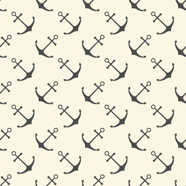 Nautical seamless pattern with geometric ship anchors - Vector, Image