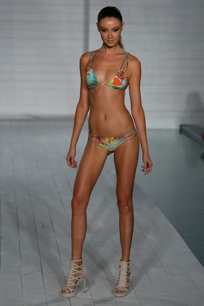 Model walks at San Lorenzo Swimwear collection during MBFW Miami Swim - Fotoğraf, Görsel
