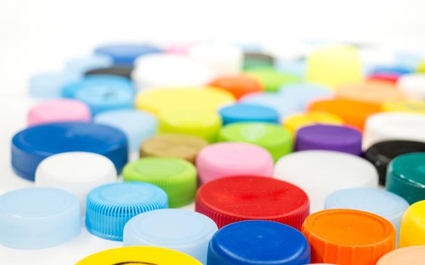 Recycled Multicolored Plastic Bottle Caps - Photo, Image