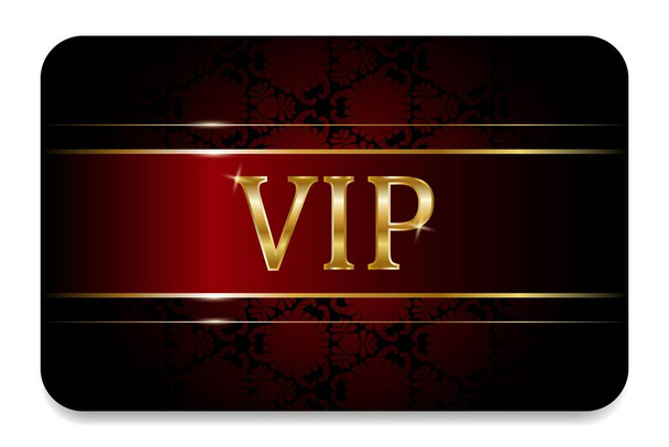 Premium VIP card red and black with gold - Διάνυσμα, εικόνα