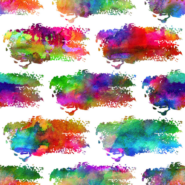 Watercolor Brush Stripes Seamless Pattern Grange Geometric Design in Rainbow Color. Modern Strokes Grung Collage Background for kids fabric and textile - Valokuva, kuva