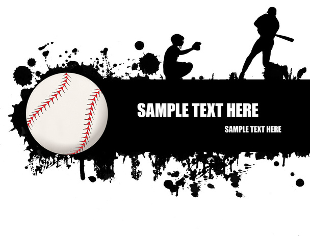 Cartaz de beisebol Grunge
 - Vetor, Imagem