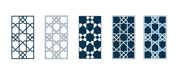 Περσικό γεωμετρικό ψηφιδωτό ροζέτα για κάρτα Ramadan - Διάνυσμα, εικόνα