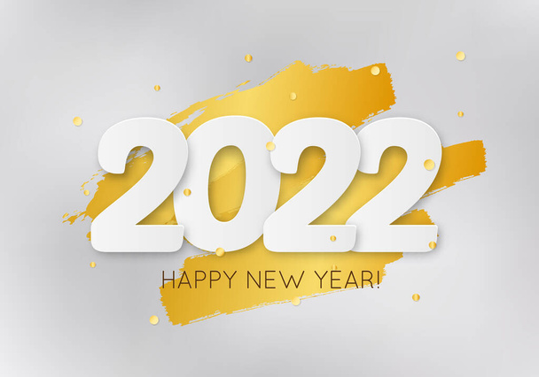 Vektorová ilustrace 2022 HAPPY NEW YEAR ručně kreslený text. Typografie plakát, banner, přání k tisku, šablony design pro Veselé Vánoce a čínské Rok Tygří oslavy - Vektor, obrázek