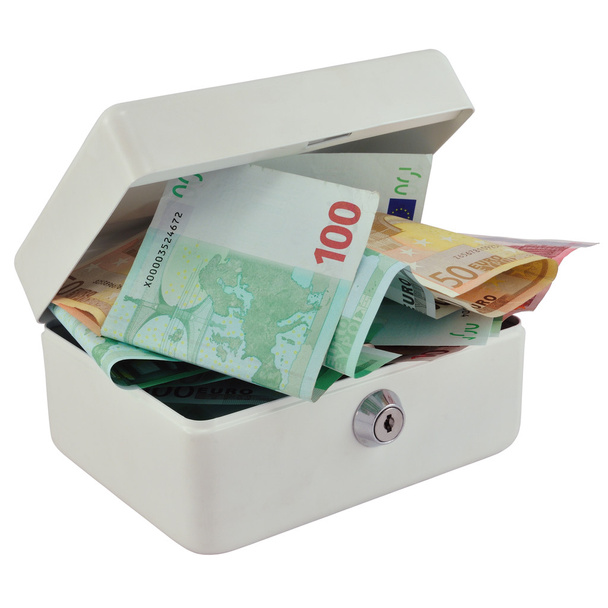 Money box and Euro - Valokuva, kuva