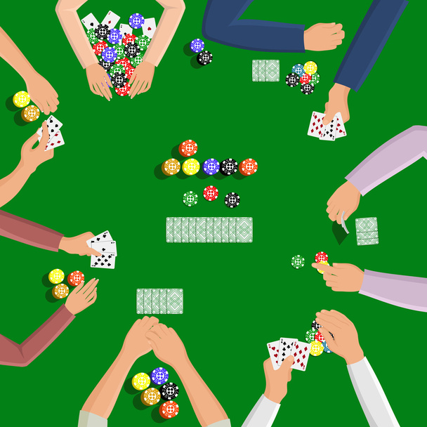 lidé hrající v pokeru - Vektor, obrázek