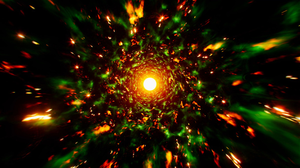 Green and Red Sparkle Fire Background - Photo, Image