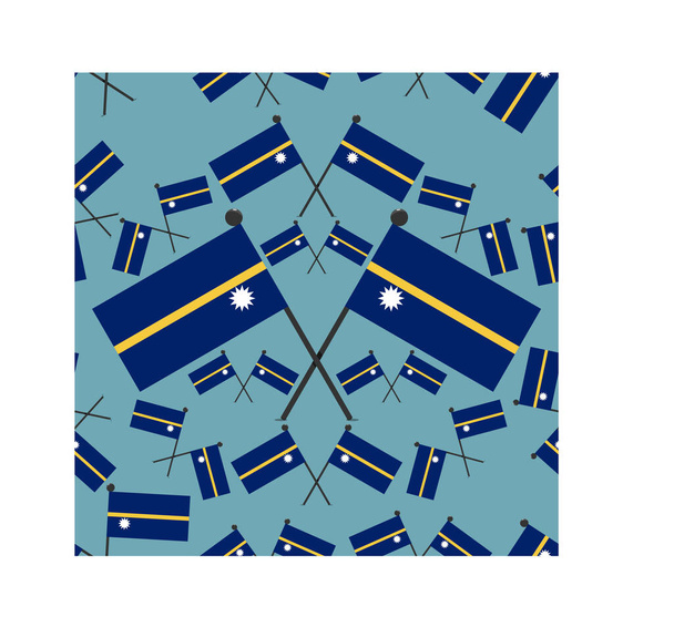 Vektor illusztrációja minta Nauru zászlók és kék szín háttér. - Vektor, kép