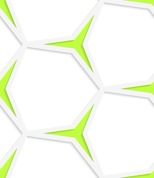 fehér, hatszögletű háló és a zöld csillag zökkenőmentes minta - Vektor, kép