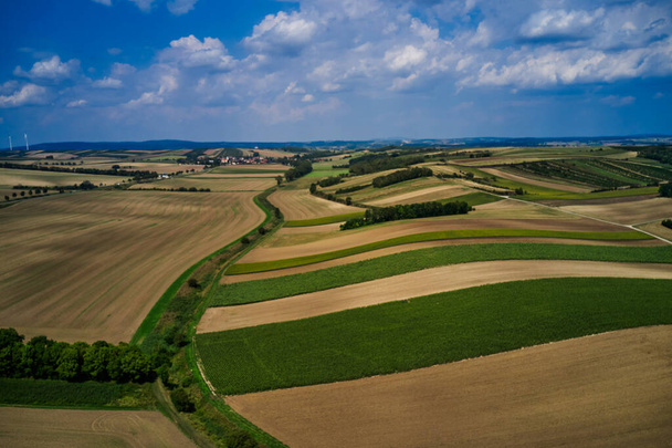 Meadows and fields. Aerial image. Rivne region, Ukraine. - Photo, Image