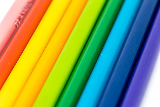 A closeup shot of colorful pencils. - Valokuva, kuva
