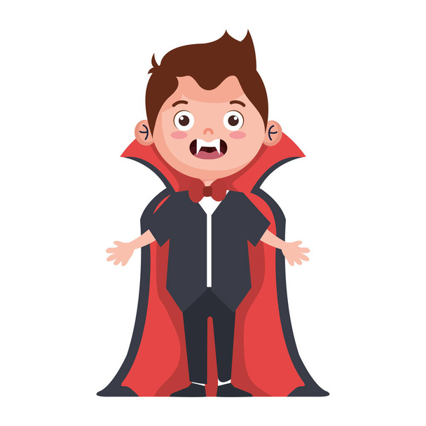 мальчик в костюме вампира - Вектор,изображение