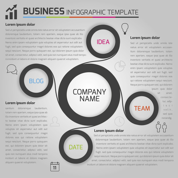 Business valo infographic malli piireissä
 - Vektori, kuva