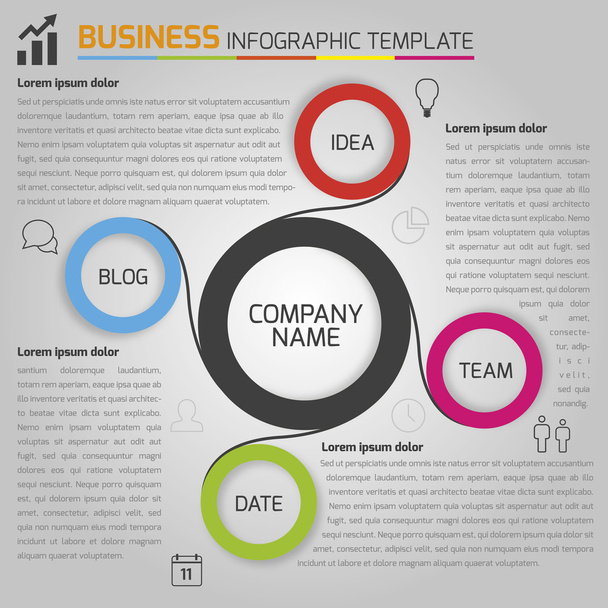 Бізнес-легкий інфографічний шаблон з колами
 - Вектор, зображення