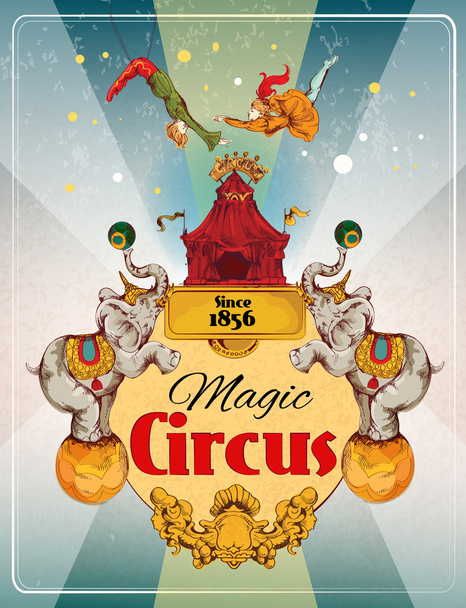 cartaz de circo retro
 - Vetor, Imagem