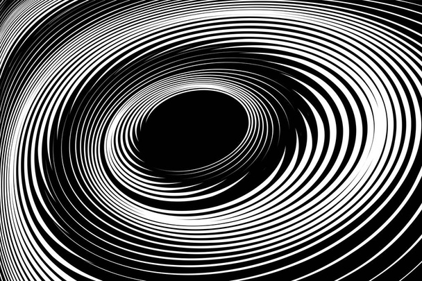 Vortex swirl motion. Abstract textured black and white background. Vector art. - Vector, Image