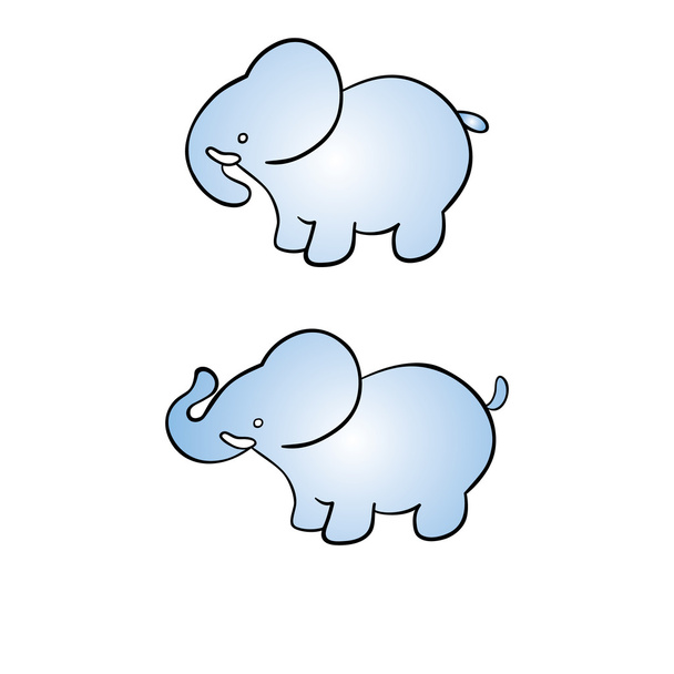 Deux éléphants
  - Vecteur, image