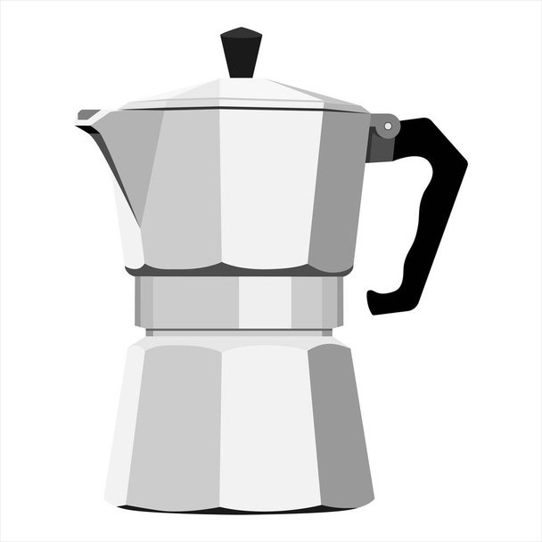 Italian coffee maker isolated on white background. Vector - ベクター画像