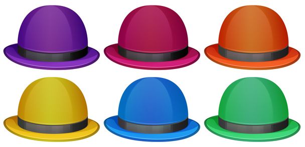 rengarenk şapkalar - Vektör, Görsel