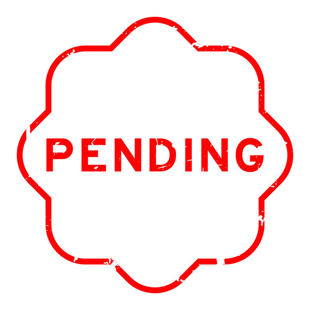 Grunge červené čekající slovo gumové razítko na bílém pozadí - Vektor, obrázek