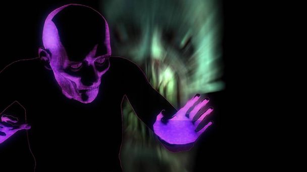 3D illustratie - Horror Zombie met angstaanjagende effecten - Foto, afbeelding