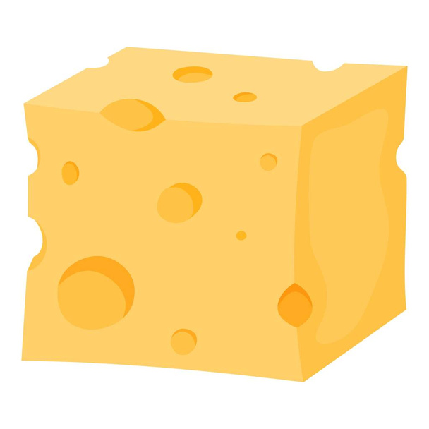 Cheese cheddar icona vettore cartone animato. Formaggio fetta di cibo - Vettoriali, immagini