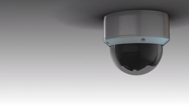 Câmera de vigilância - rotação - modelo de animação 3d em um fundo branco - Filmagem, Vídeo