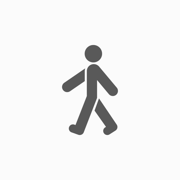 икона ходьбы, люди иконка, человек иллюстрация, человеческий вектор, вектор упражнений - Вектор,изображение