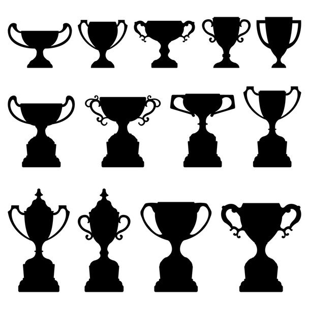 Coupe Trophée Silhouette Noir Set
 - Vecteur, image
