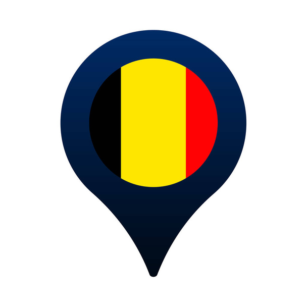 drapeau belgique et icône de pointeur de carte. Drapeau national conception vectorielle icône de localisation, broche de localisation GPS. illustration vectorielle - Vecteur, image