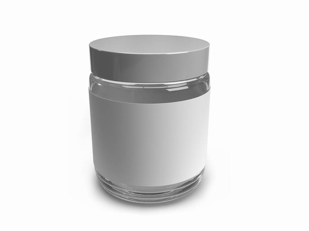 Twist Jar Packaging 3D Εικονογράφηση Mockup σκηνή σε απομονωμένο φόντο - Φωτογραφία, εικόνα