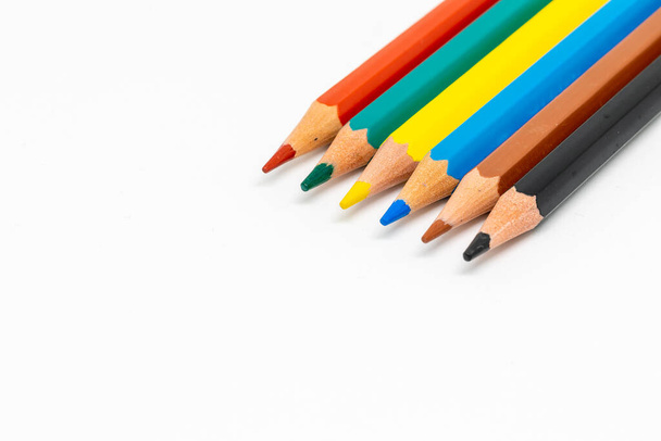 A closeup shot of colorful pencils - Fotoğraf, Görsel
