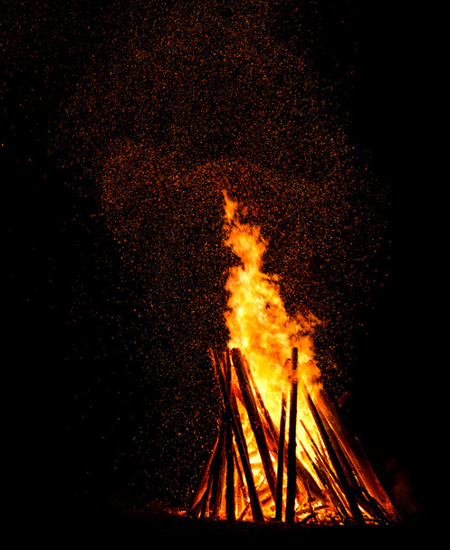 Orange fire flames - Photo, Image