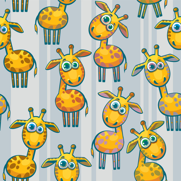 Seamless pattern with giraffes. - Vector, Image
