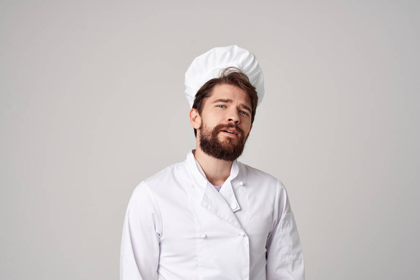 bearded man restaurant service Professional hand gesture - Fotoğraf, Görsel