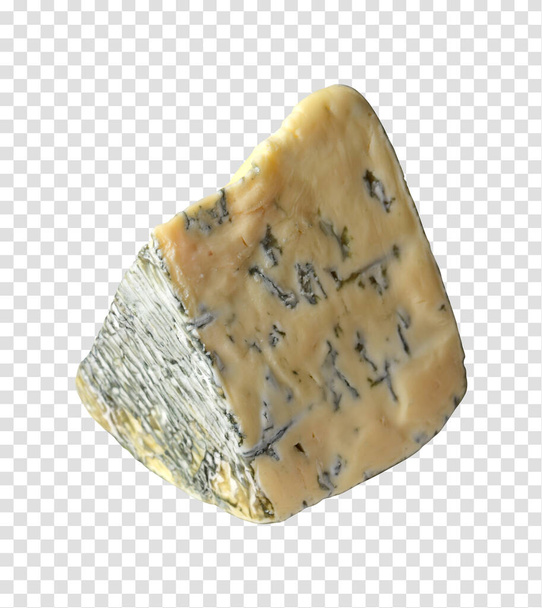 Una rebanada de queso azul danés, con camino de recorte. - Foto, imagen