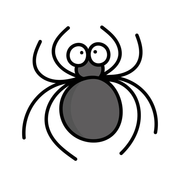 Cute funny little spider. Insect. Doodle style illustration - ベクター画像