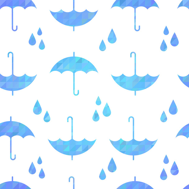 Cute autumn seamless pattern with a set of flat umbrellas  - Vektor, obrázek