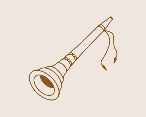 Dessin ou croquis d'instruments de musique traditionnelle indienne Shehnai, Dol, Tabla illustration de contour modifiable - Vecteur, image