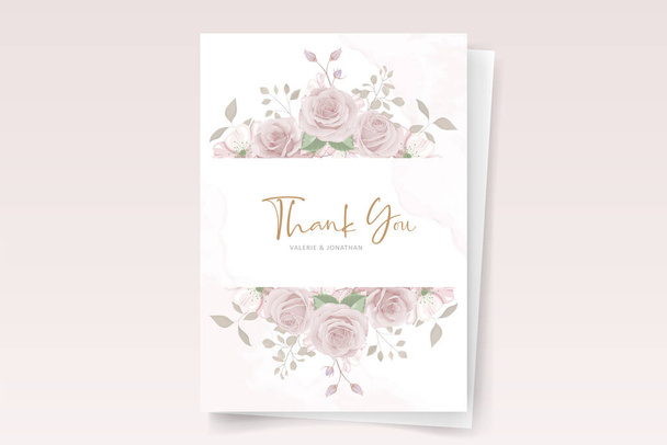 Beautiful flower wedding invitation card template - Vector, Image