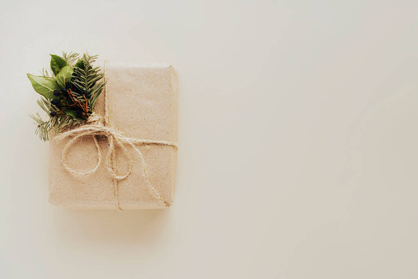Eco Christmas gift boxes, copy space. - Φωτογραφία, εικόνα