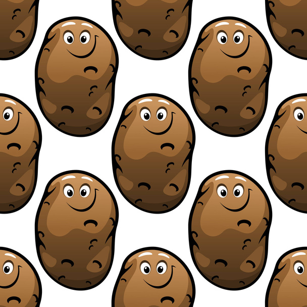 naadloze patroon van cartoon aardappelen - Vector, afbeelding