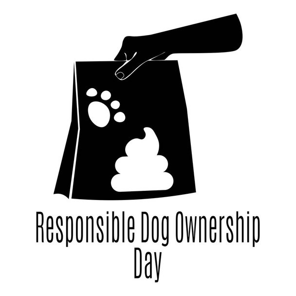 Día de la Propiedad del Perro Responsable, idea para un banner o póster, limpie después de la ilustración del vector de su mascota - Vector, imagen