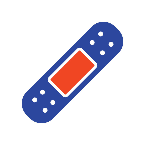 Ikona adhezivního sádrového vektorového glyfu. Léky a zdravotní péče, znamení lékařské podpory. Grafický symbol pro design medicínských webových stránek a aplikací, logo, aplikace, uživatelské rozhraní - Vektor, obrázek