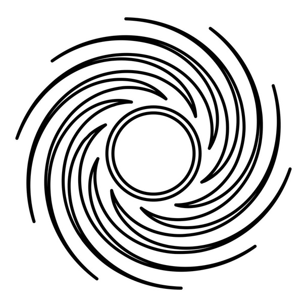 Zwart gat spiraalvorm vortex portaal contour outline icoon zwart kleur vector illustratie platte stijl eenvoudige afbeelding - Vector, afbeelding
