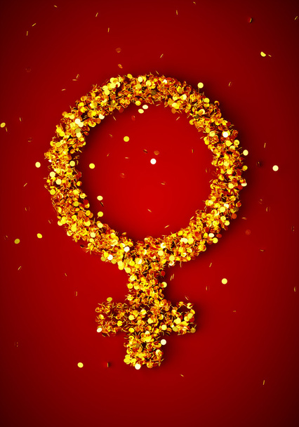 Gold female gender symbol - Photo, Image