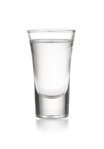 Shot of tasty tequila on white background - Photo, Image